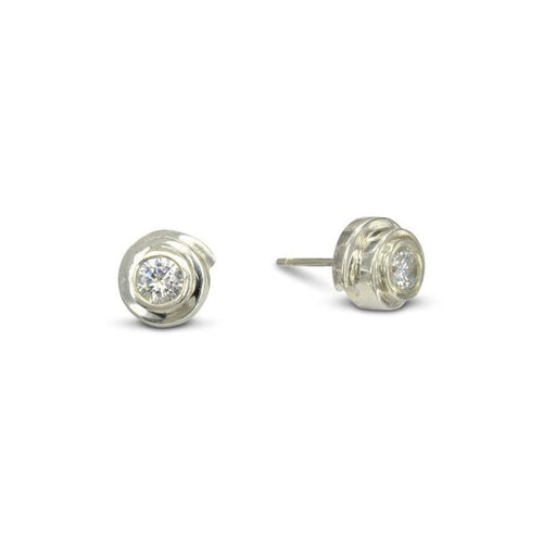 Spiral Diamond Stud Earrings Earrings Pruden and Smith   