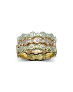 Nugget Three Colour 9ct Gold Diamond Stacking Rings Ring Pruden and Smith 9ct Rose Yellow and White Gold set of Three  