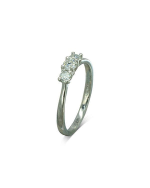 Diamond Trilogy Engagement Ring (Dainty) Ring Pruden and Smith   