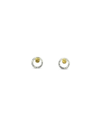 Hammered Two Tone Rough Stud Earrings (Dainty) Earrings Pruden and Smith   