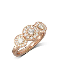 Vintage Rose Gold Trilogy Ring Ring Pruden and Smith   