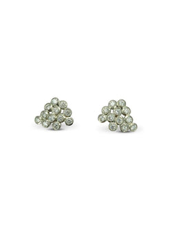 Diamond Bubbles White Gold Cluster Stud Earrings Earrings Pruden and Smith   