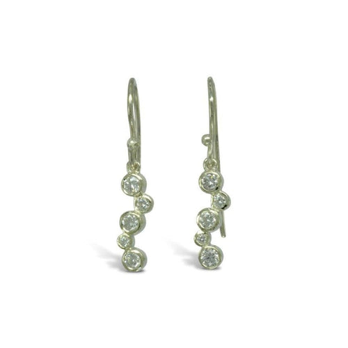 Water Bubbles Diamond and White Gold Drop Earrings Earrings Pruden and Smith   