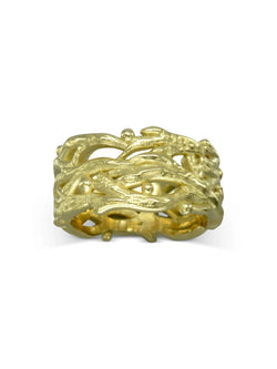 Wide Gold Seaweed Ring Ring Pruden and Smith   