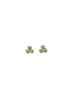 Trefoil 9ct Yellow Gold Diamond Stud Earrings Earrings Pruden and Smith   